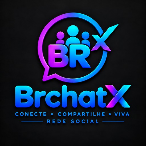 Logotipo BrchatX — conecte, compartilhe, viva